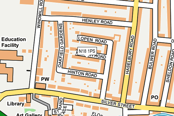 N18 1PS map - OS OpenMap – Local (Ordnance Survey)