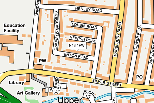 N18 1PW map - OS OpenMap – Local (Ordnance Survey)