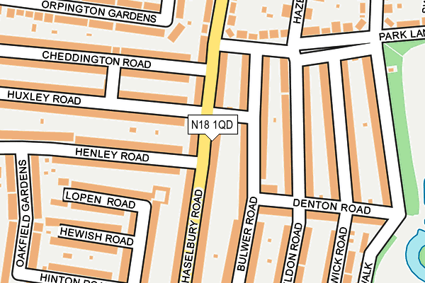N18 1QD map - OS OpenMap – Local (Ordnance Survey)