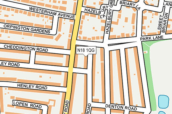 N18 1QG map - OS OpenMap – Local (Ordnance Survey)