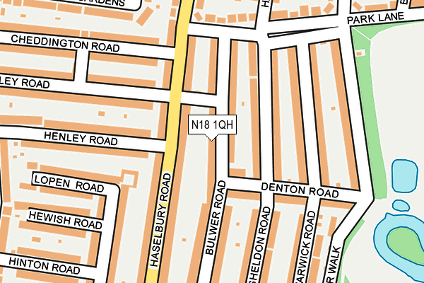 N18 1QH map - OS OpenMap – Local (Ordnance Survey)