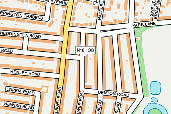 N18 1QQ map - OS OpenMap – Local (Ordnance Survey)