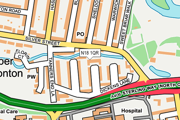 N18 1QR map - OS OpenMap – Local (Ordnance Survey)
