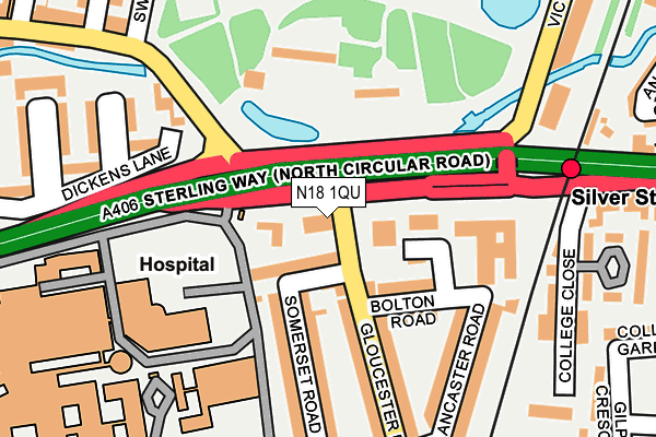 N18 1QU map - OS OpenMap – Local (Ordnance Survey)