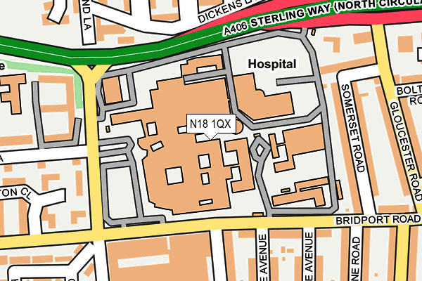 N18 1QX map - OS OpenMap – Local (Ordnance Survey)