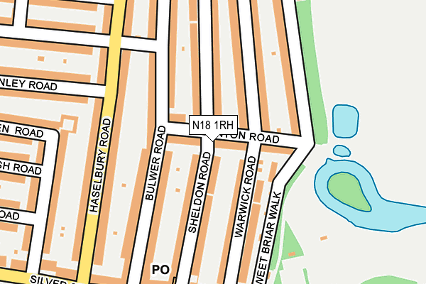 N18 1RH map - OS OpenMap – Local (Ordnance Survey)
