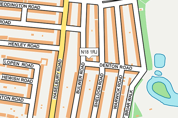 N18 1RJ map - OS OpenMap – Local (Ordnance Survey)