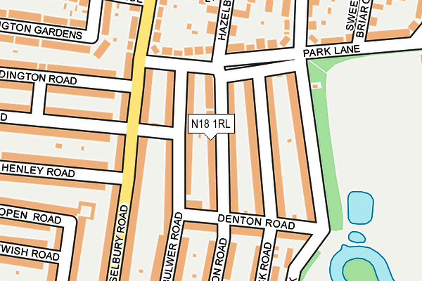 N18 1RL map - OS OpenMap – Local (Ordnance Survey)