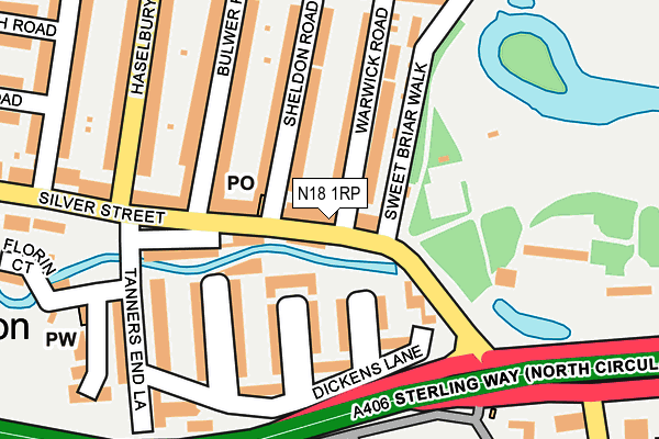 N18 1RP map - OS OpenMap – Local (Ordnance Survey)