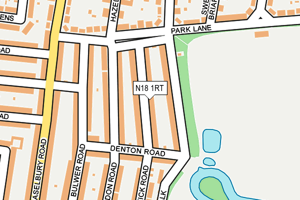 N18 1RT map - OS OpenMap – Local (Ordnance Survey)