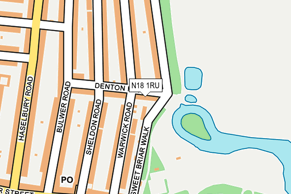 N18 1RU map - OS OpenMap – Local (Ordnance Survey)