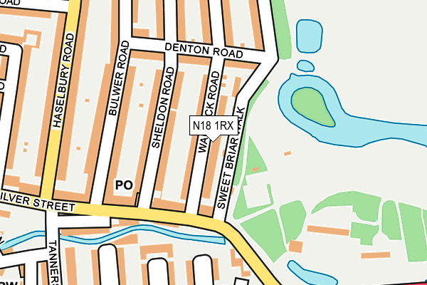 N18 1RX map - OS OpenMap – Local (Ordnance Survey)