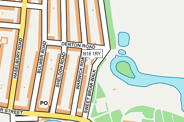 N18 1RY map - OS OpenMap – Local (Ordnance Survey)