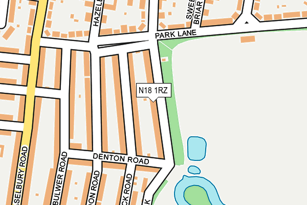 N18 1RZ map - OS OpenMap – Local (Ordnance Survey)