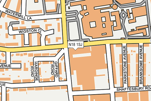 N18 1SJ map - OS OpenMap – Local (Ordnance Survey)