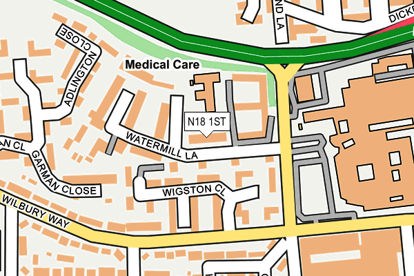 N18 1ST map - OS OpenMap – Local (Ordnance Survey)