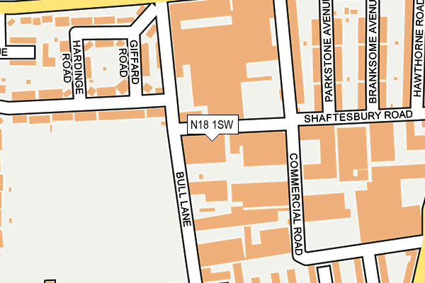 N18 1SW map - OS OpenMap – Local (Ordnance Survey)