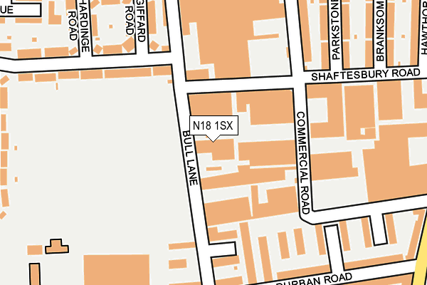 N18 1SX map - OS OpenMap – Local (Ordnance Survey)