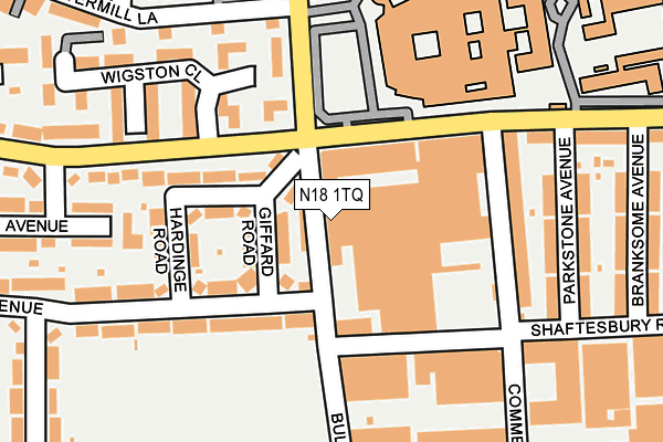 N18 1TQ map - OS OpenMap – Local (Ordnance Survey)