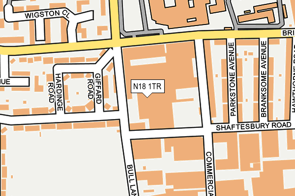 N18 1TR map - OS OpenMap – Local (Ordnance Survey)