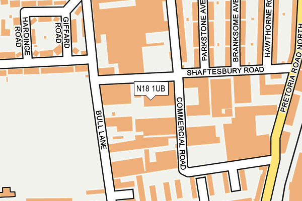 N18 1UB map - OS OpenMap – Local (Ordnance Survey)