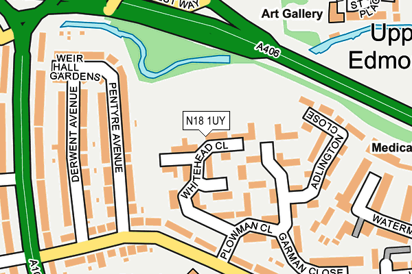 N18 1UY map - OS OpenMap – Local (Ordnance Survey)