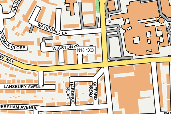 N18 1XQ map - OS OpenMap – Local (Ordnance Survey)