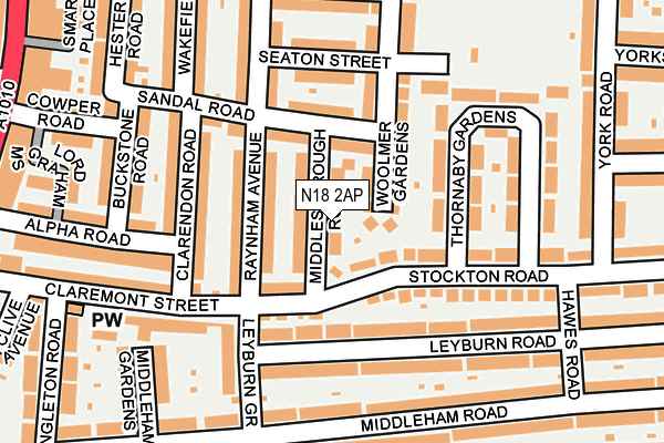 N18 2AP map - OS OpenMap – Local (Ordnance Survey)