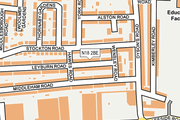 N18 2BE map - OS OpenMap – Local (Ordnance Survey)