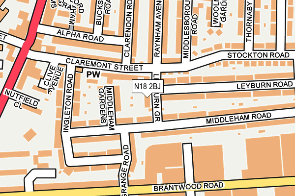 N18 2BJ map - OS OpenMap – Local (Ordnance Survey)