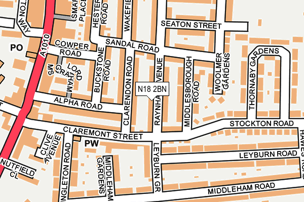 N18 2BN map - OS OpenMap – Local (Ordnance Survey)