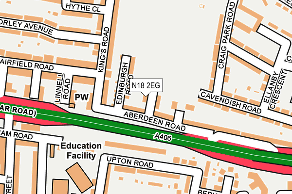 N18 2EG map - OS OpenMap – Local (Ordnance Survey)