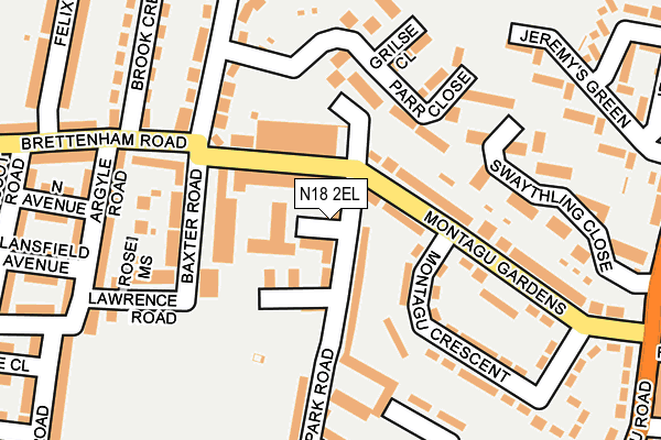 N18 2EL map - OS OpenMap – Local (Ordnance Survey)