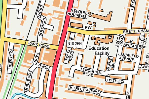 N18 2EN map - OS OpenMap – Local (Ordnance Survey)