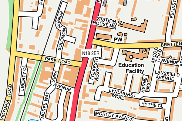 N18 2ER map - OS OpenMap – Local (Ordnance Survey)