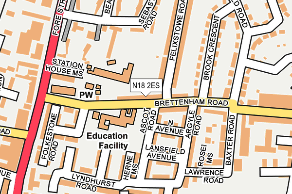 N18 2ES map - OS OpenMap – Local (Ordnance Survey)