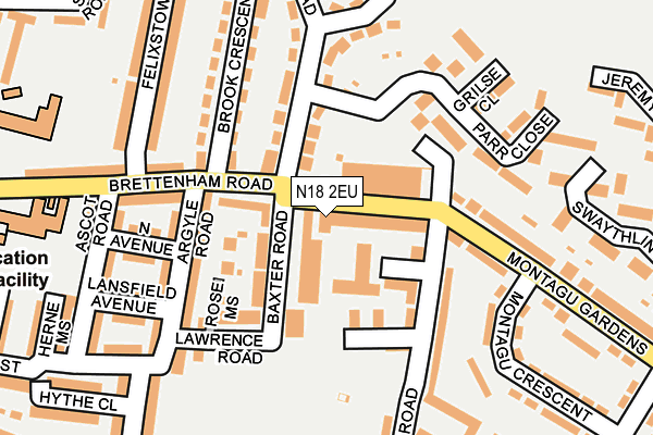 N18 2EU map - OS OpenMap – Local (Ordnance Survey)
