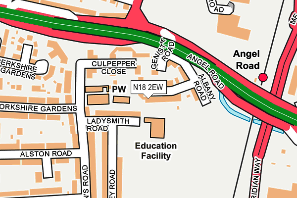 N18 2EW map - OS OpenMap – Local (Ordnance Survey)