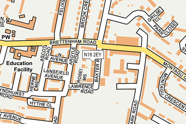 N18 2EY map - OS OpenMap – Local (Ordnance Survey)
