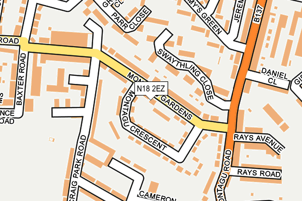 N18 2EZ map - OS OpenMap – Local (Ordnance Survey)
