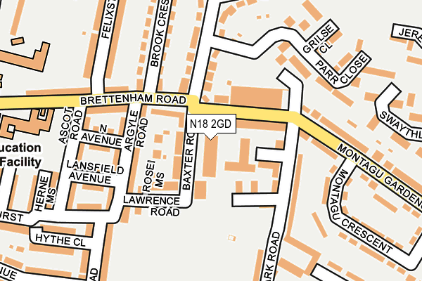 N18 2GD map - OS OpenMap – Local (Ordnance Survey)