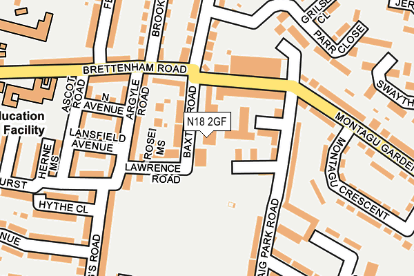 N18 2GF map - OS OpenMap – Local (Ordnance Survey)