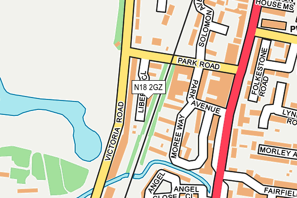 N18 2GZ map - OS OpenMap – Local (Ordnance Survey)