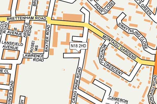 N18 2HD map - OS OpenMap – Local (Ordnance Survey)