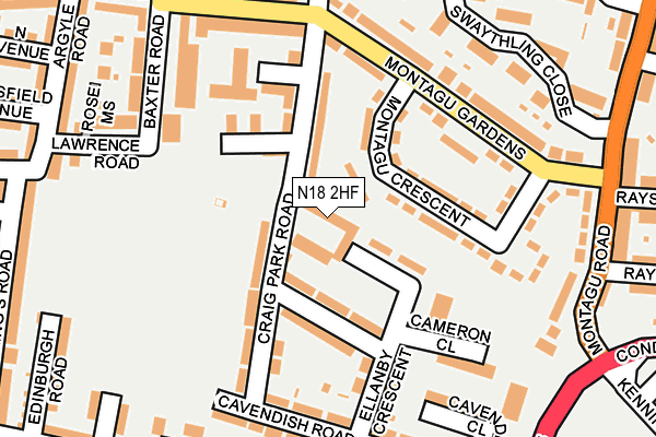 N18 2HF map - OS OpenMap – Local (Ordnance Survey)