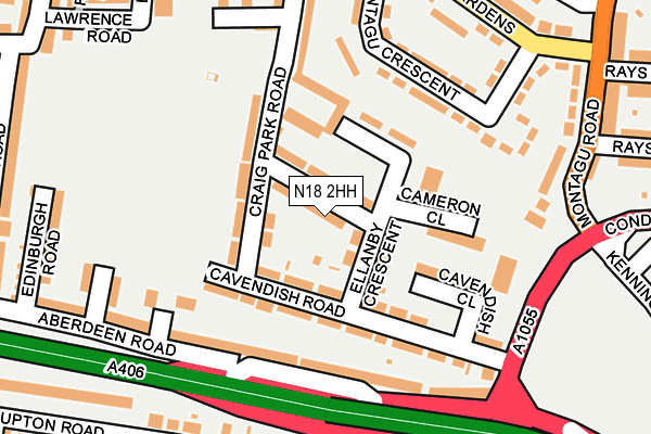 N18 2HH map - OS OpenMap – Local (Ordnance Survey)