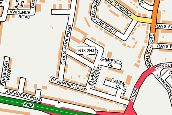 N18 2HJ map - OS OpenMap – Local (Ordnance Survey)