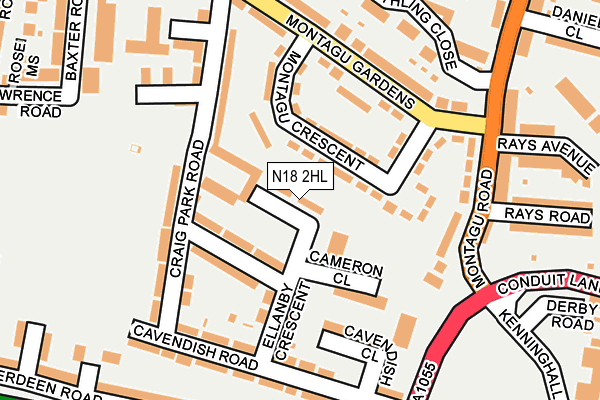 N18 2HL map - OS OpenMap – Local (Ordnance Survey)
