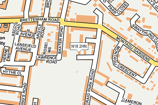 N18 2HN map - OS OpenMap – Local (Ordnance Survey)
