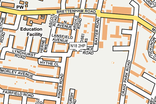N18 2HP map - OS OpenMap – Local (Ordnance Survey)